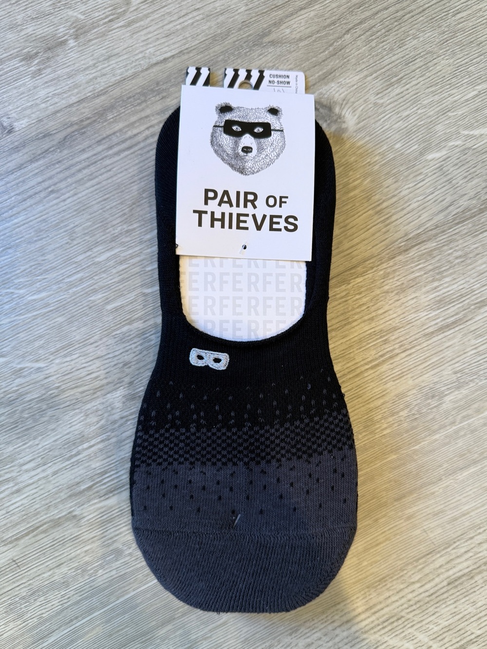 3 Pack -Pair of Thieves Cushion No-show Socks Men’s shoe size 6-12 Black Gray